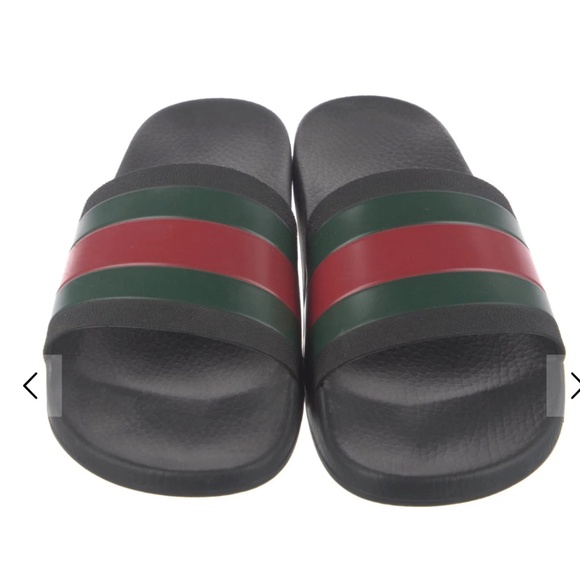 Gucci Web Black Slides with Red and Green Accents - Includes Original Box - Picture 3 of 5